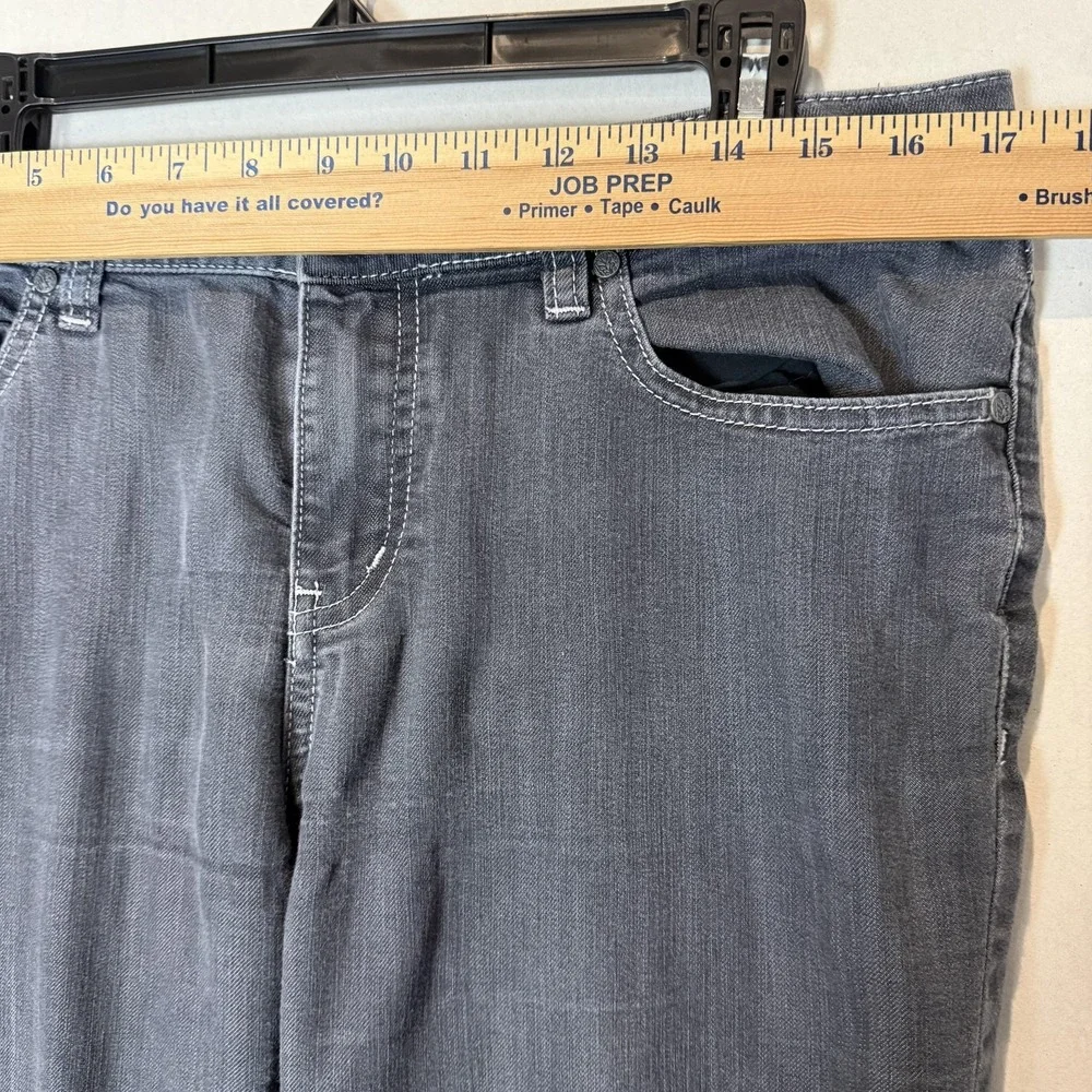 PrAna Jeans Womens 10/30 Gray Dark Wash Slim‎ Straight Mid Rise Stretch Denim
